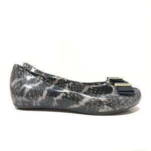 Melissa Jason Wu Women's Black White Jelly Flat US Size 8 EUR 39 Walking Slip On